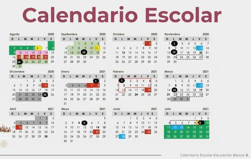calendario escolar 2020 2021 mexico